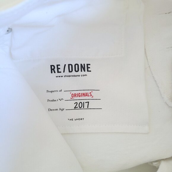 RE/DONE Originals Cutoff Ultra High Rise White Denim The Short Jean Shorts 28 - Picture 10 of 14